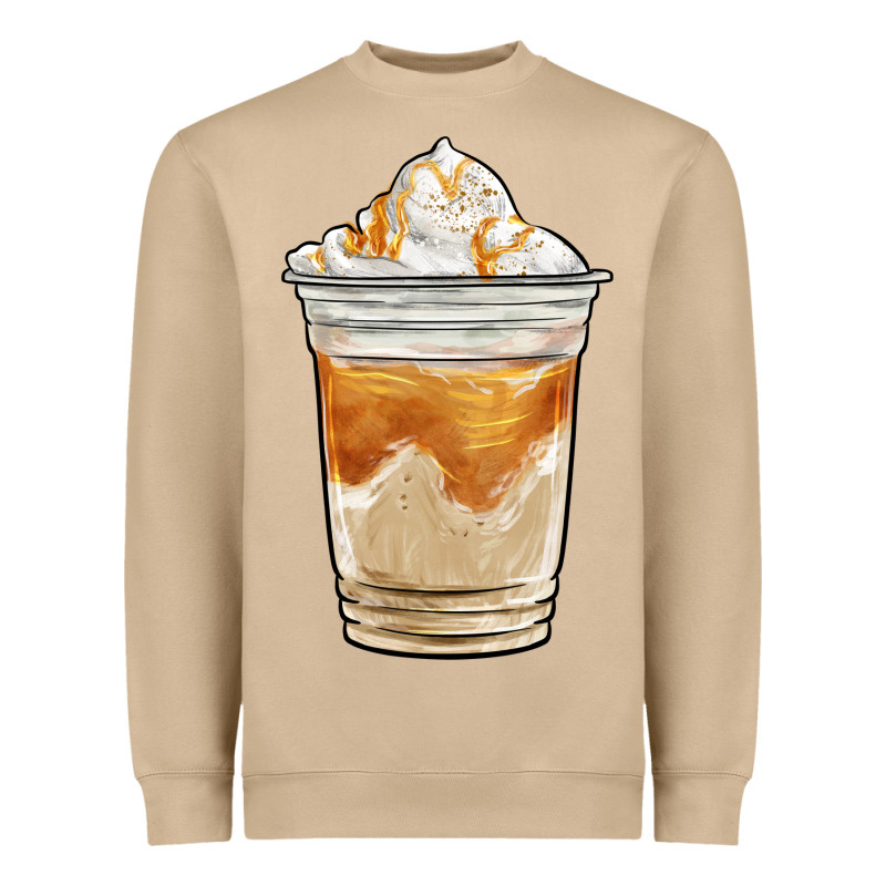Iced Caramel Frappuccino Coffee Heavyweight Sweatshirt by BarkalooDesign | Teevron