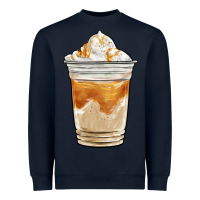 Navy iced caramel frappuccino coffee Heavyweight Sweatshirt - BarkalooDesign