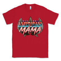 Red American mama Mother's Day Classic Tee - HowdyJamesFarm