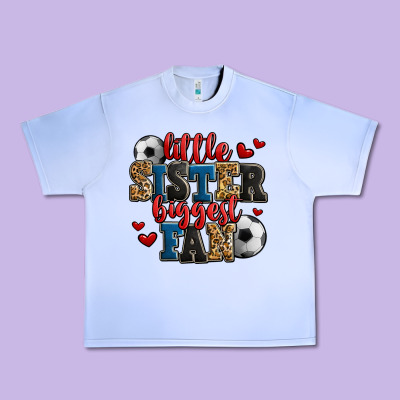 Little Sister Biggest Fan Soccer Urban Heavy Tee Designed By Jasminsmagicworld