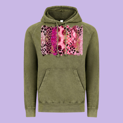 Breast Cancer Brushstroke Vintage Hoodie Designed By Fadigitalartstudio