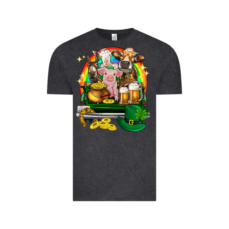 St. Patrick's Day Farm Animals On Truck Vintage Tee by HowdyJamesFarm | Teevron