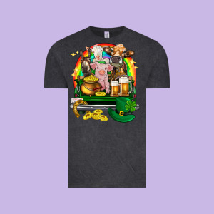 St. Patrick's Day Farm Animals On Truck Vintage Tee Designed By Howdyjamesfarm