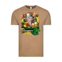 Vintage Coffee St. Patrick's Day farm animals on truck Vintage Tee - HowdyJamesFarm