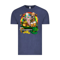 Vintage Denim St. Patrick's Day farm animals on truck Vintage Tee - HowdyJamesFarm