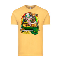 Vintage Mustard St. Patrick's Day farm animals on truck Vintage Tee - HowdyJamesFarm