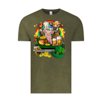 Vintage Olive St. Patrick's Day farm animals on truck Vintage Tee - HowdyJamesFarm
