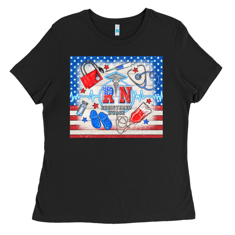 American Memorial Day Rn Registered Nurse Ladies Tee by TumblerDesignByShophia | Teevron
