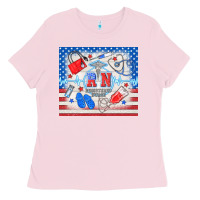 Bubblegum Pink American memorial day rn registered nurse Ladies Tee - TumblerDesignByShophia