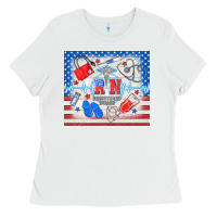 White American memorial day rn registered nurse Ladies Tee - TumblerDesignByShophia