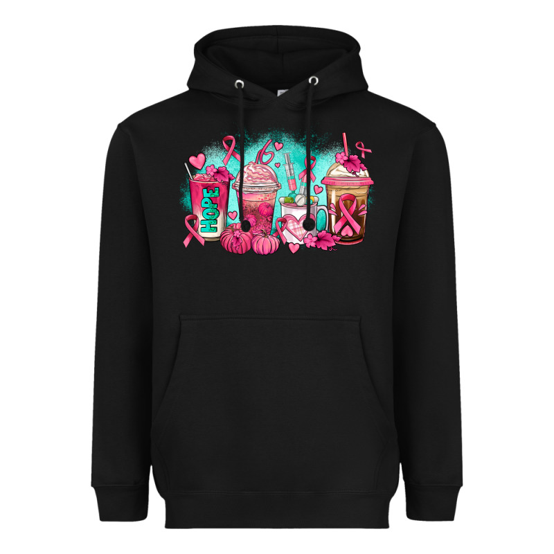 Breast Cancer  Coffee Cups Heavyweight Hoodie by AdoDesignShop | Teevron