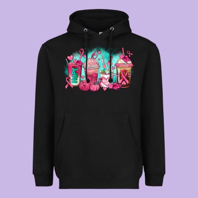 Breast Cancer  Coffee Cups Heavyweight Hoodie Designed By Adodesignshop
