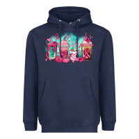 Navy breast cancer  coffee cups Heavyweight Hoodie - AdoDesignShop