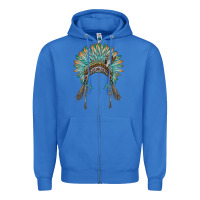 True Royal native american headdress turquise Zipper Hoodie - BarkalooDesign