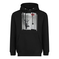 Black banksy balloon girl cute Heavyweight Hoodie - maiPhamDesign