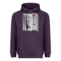 Plum banksy balloon girl cute Heavyweight Hoodie - maiPhamDesign