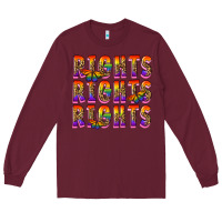 Burgundy rights rights rights pride Long Sleeve Tee - FaDigitalArtStudio