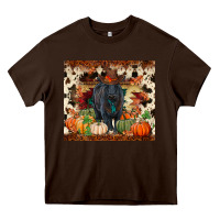 Chocolate Brown Fall black angus Heavy Core Tee - RanaPortraitStore
