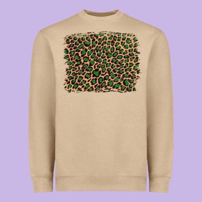 Leopard With Green Glitter Heavyweight Sweatshirt Designed By Artiststas