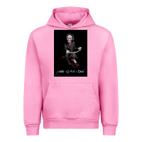 Fuchsia Pink Saw I Want To Play A Game Picture Urban Hoodie - maiPhamDesign