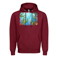 Burgundy lobster background Zipper Hoodie - BarkalooDesign