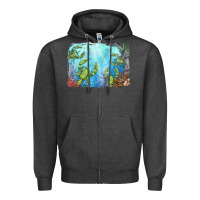 Charcoal Heather lobster background Zipper Hoodie - BarkalooDesign