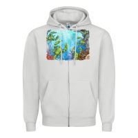 Dove Grey lobster background Zipper Hoodie - BarkalooDesign