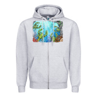 Heather Grey lobster background Zipper Hoodie - BarkalooDesign