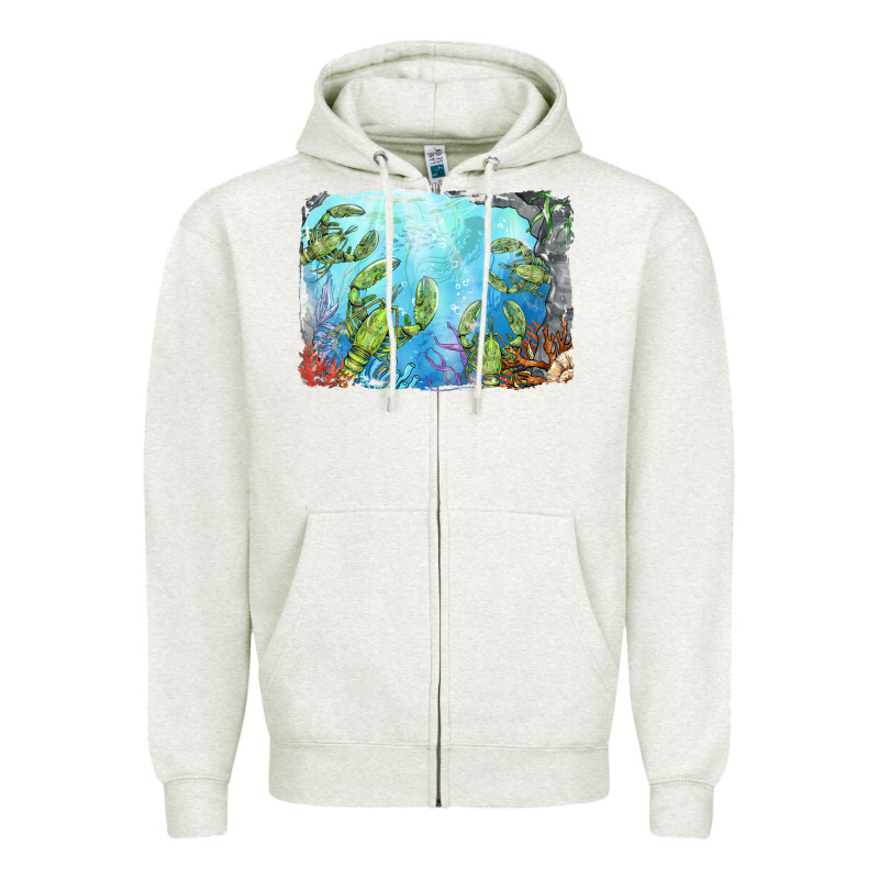 Lobster Background Zipper Hoodie by BarkalooDesign | Teevron