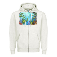 Oatmeal Heather lobster background Zipper Hoodie - BarkalooDesign