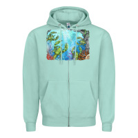 Seafoam lobster background Zipper Hoodie - BarkalooDesign