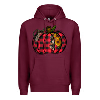 Burgundy Buffalo Pumpkin Premium Hoodie - CowhideDigitalArt