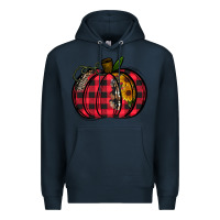 Navy Buffalo Pumpkin Premium Hoodie - CowhideDigitalArt