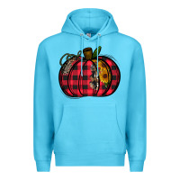 Ocean Blue Buffalo Pumpkin Premium Hoodie - CowhideDigitalArt