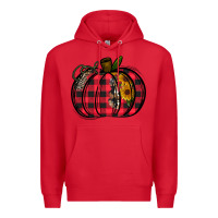 Red Buffalo Pumpkin Premium Hoodie - CowhideDigitalArt