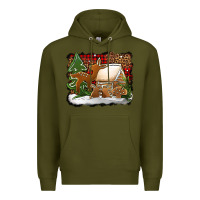 Army Green Christmas cookies buffalo plaid Premium Hoodie - Jasminsmagicworld
