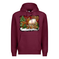 Burgundy Christmas cookies buffalo plaid Premium Hoodie - Jasminsmagicworld