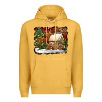 Mustard Christmas cookies buffalo plaid Premium Hoodie - Jasminsmagicworld