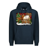 Navy Christmas cookies buffalo plaid Premium Hoodie - Jasminsmagicworld