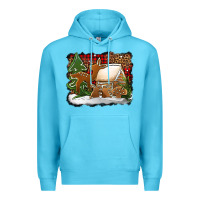 Ocean Blue Christmas cookies buffalo plaid Premium Hoodie - Jasminsmagicworld