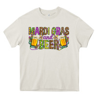 Cream Mardi Gras and beer Heavy Core Tee - NancyCooperArtShop