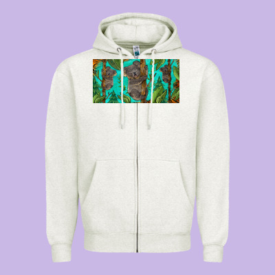 Koala License Plate Zipper Hoodie Designed By Barkaloodesign