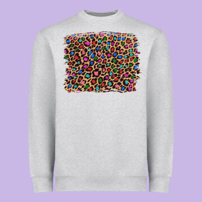 Leopard With Multiple Color Glitters Heavyweight Sweatshirt Designed By Artiststas