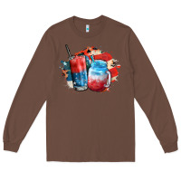 Chestnut Red white and blue slushy cocktail Long Sleeve Tee - FaDigitalArtStudio