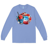 Colony Blue Red white and blue slushy cocktail Long Sleeve Tee - FaDigitalArtStudio