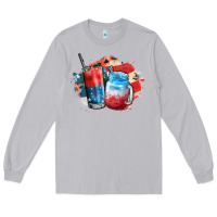 Moon Dust Red white and blue slushy cocktail Long Sleeve Tee - FaDigitalArtStudio