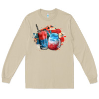 Red White And Blue Slushy Cocktail Long Sleeve Tee | Teevron