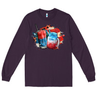 Plum Red white and blue slushy cocktail Long Sleeve Tee - FaDigitalArtStudio
