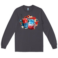 Smoke Red white and blue slushy cocktail Long Sleeve Tee - FaDigitalArtStudio