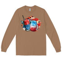 Toasted Coconut Red white and blue slushy cocktail Long Sleeve Tee - FaDigitalArtStudio